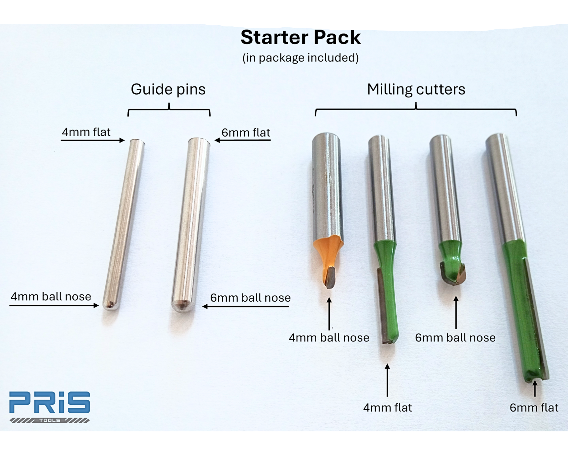 Duplicator basic tool set guide pins and milling bits
