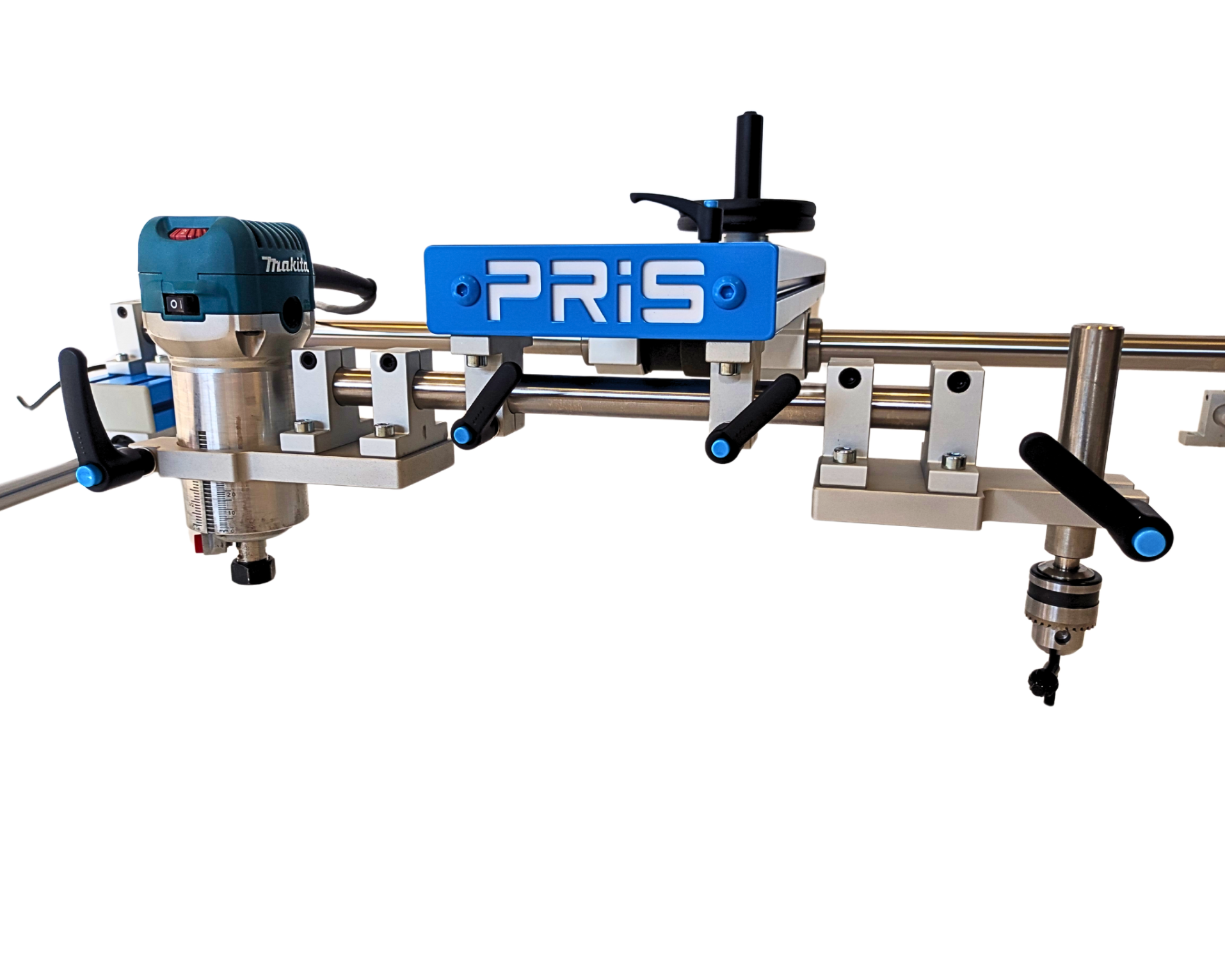 Duplicator handle and spindle front view