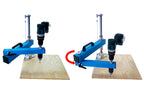 Portable drill guide for perpendicular drilling with swapping arm